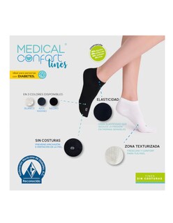 Foto 6 | Calcetines Para Diabéticos Medical Confort Altura Corta Color Blanco 3 Pares