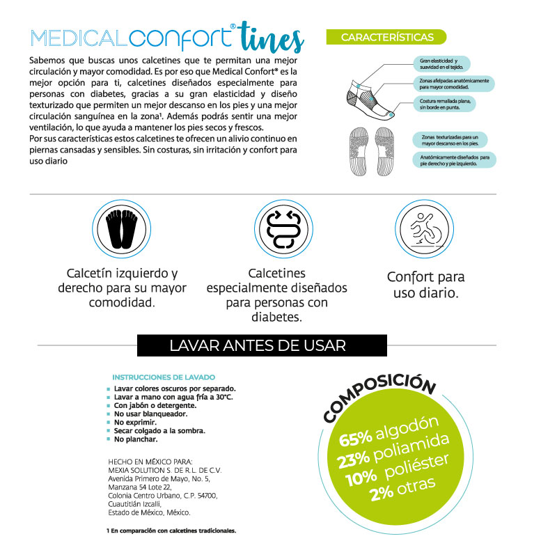 Foto 8 pulgar | Calcetines Para Diabéticos Medical Confort Altura Corta Color Blanco 3 Pares