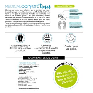 Foto 7 | Calcetines Para Diabéticos Medical Confort Altura Corta Color Blanco 3 Pares
