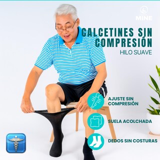 Foto 2 | Calcetines para Hombre sin Compresión para Diabéticos 9 Pares