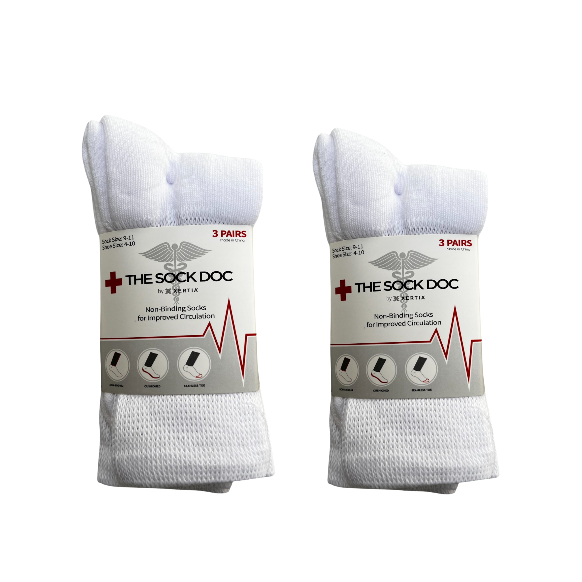 Calcetines para Persona con Diabetes Sock Doc sin Compresión para Hombre 2 Paquetes de 3 Pares C/U