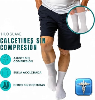 Foto 2 | Calcetines para Persona con Diabetes Sock Doc sin Compresión para Hombre 2 Paquetes de 3 Pares C/U