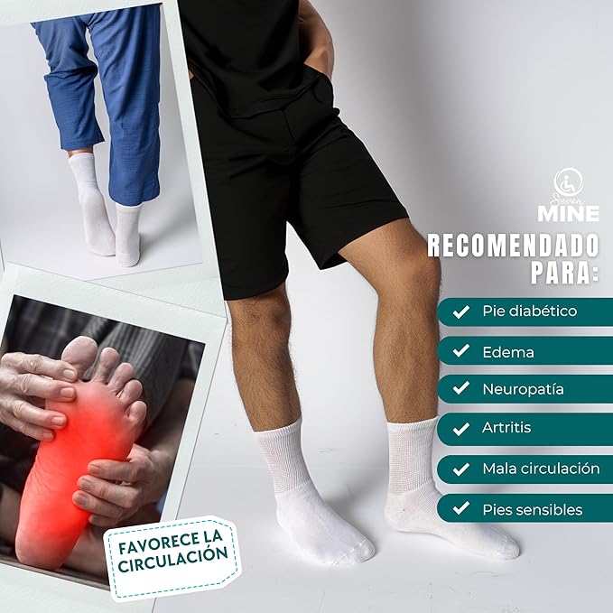 Foto 6 pulgar | Calcetines para Persona con Diabetes Sock Doc sin Compresión para Hombre 2 Paquetes de 3 Pares C/U