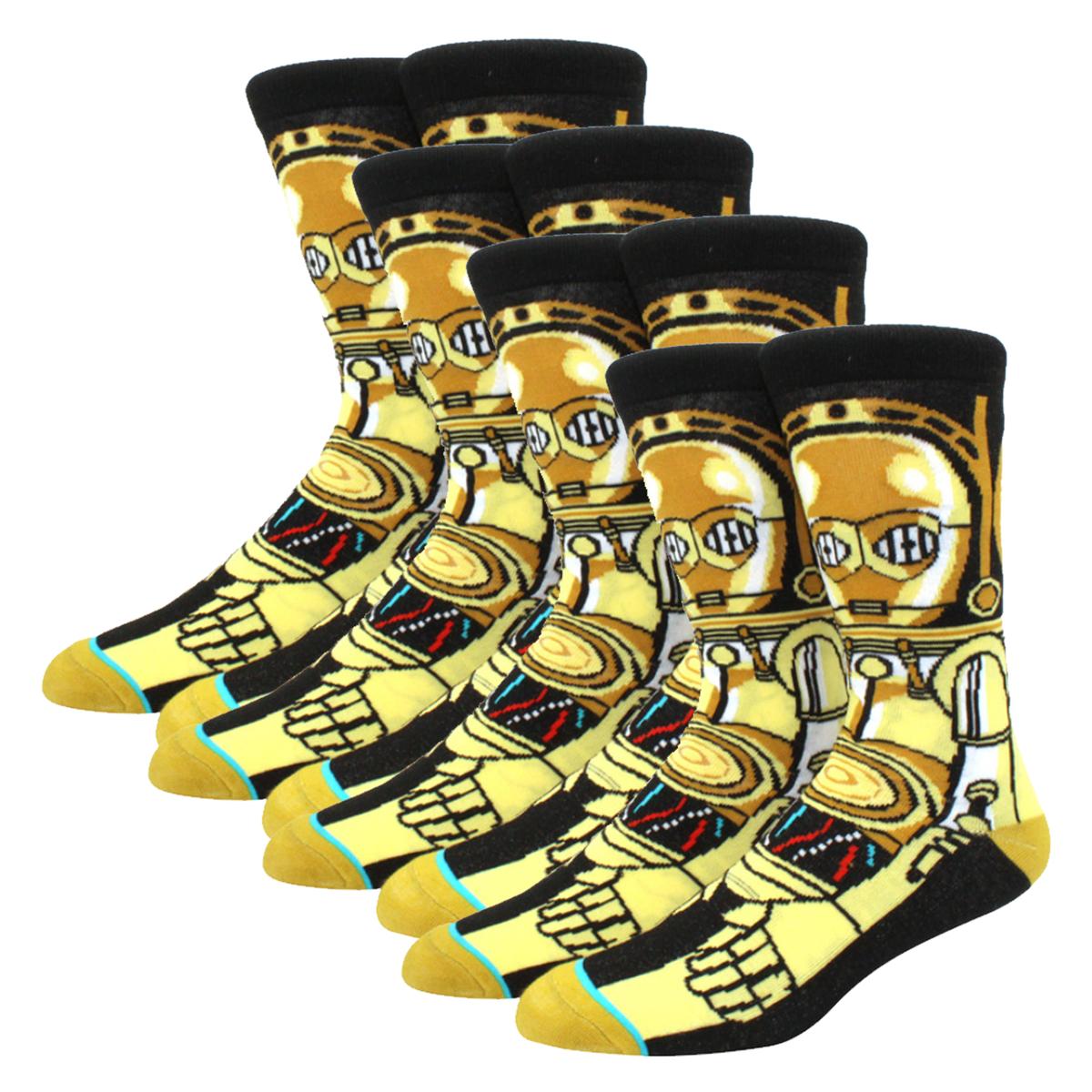 Calcetas Largas de Algodón C3po Aerox Mxkwr-004 4 Pares Multicolor