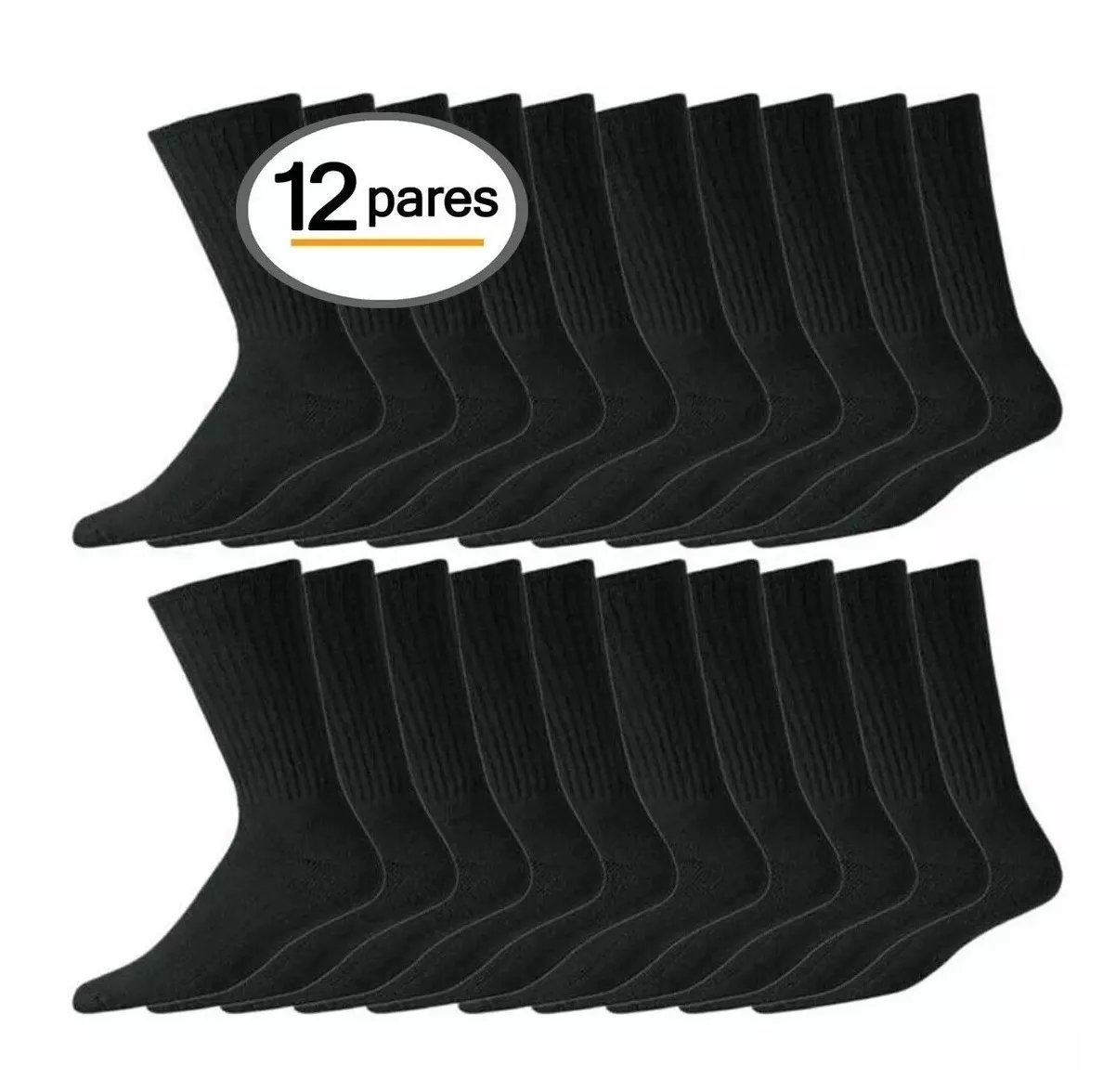 Foto 3 pulgar | Calcetines Para Trabajo Lab.g 100 % Algodon 12 Pares, Negro