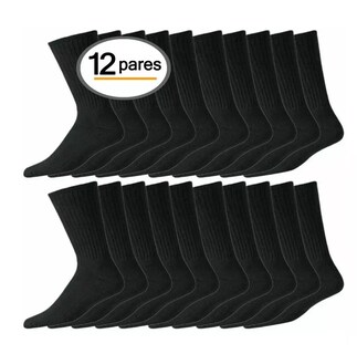 Foto 2 | Calcetines Para Trabajo Lab.g 100 % Algodon 12 Pares, Negro