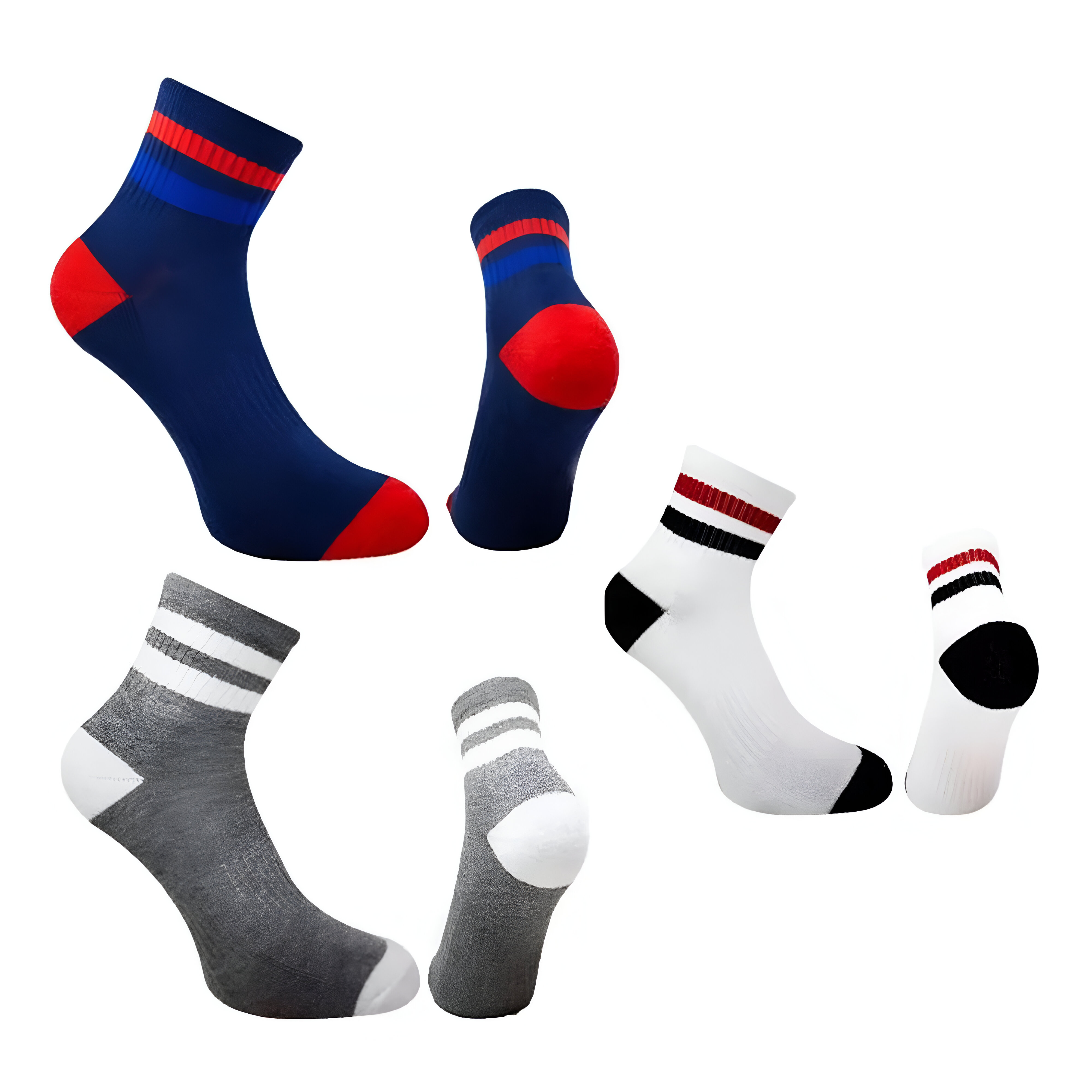 18 Pares De Calcetas Para Hombre Wilson Color Jaspe Marino Blanco