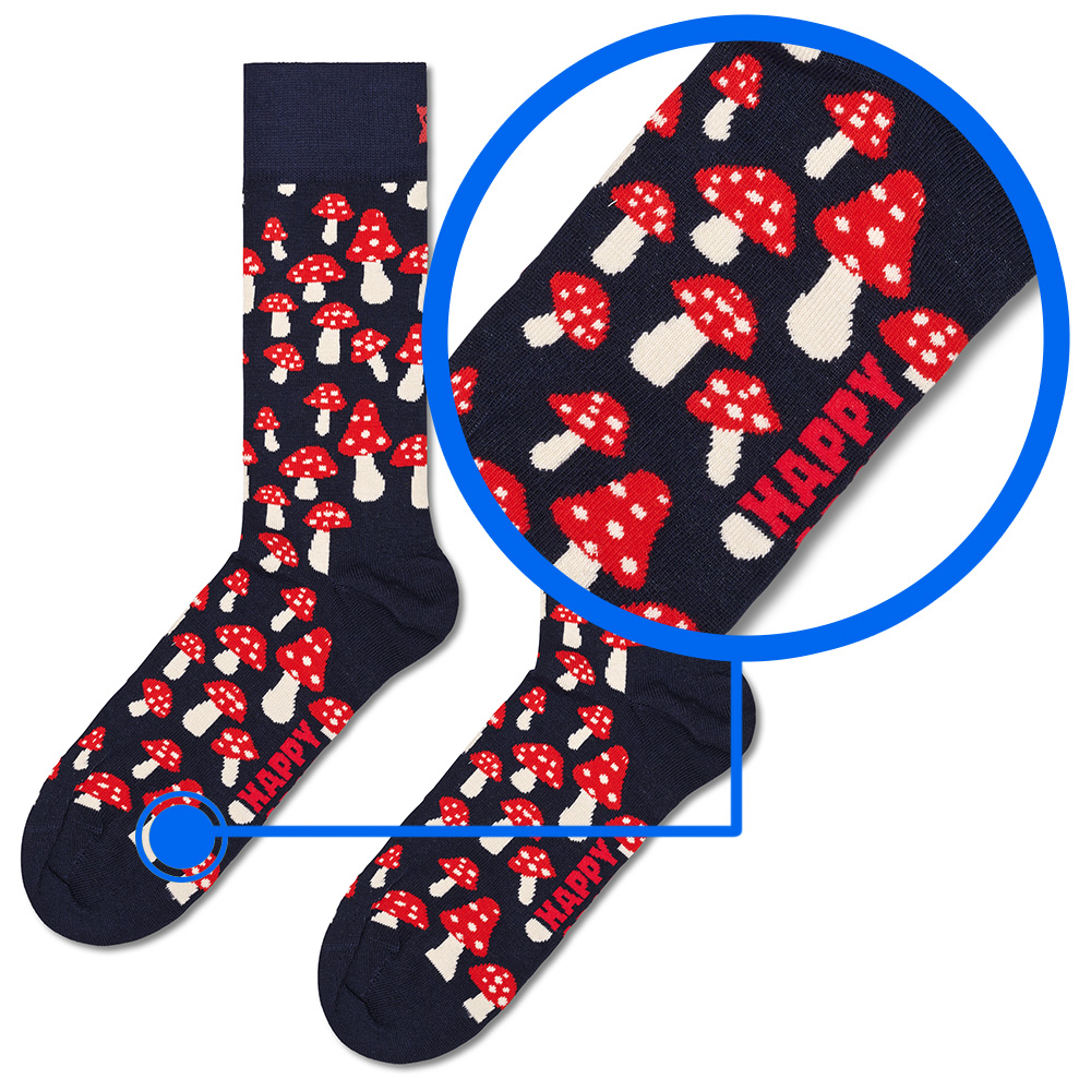 Foto 4 pulgar | Calcetines Happy Socks Diseño Hongos Unisex