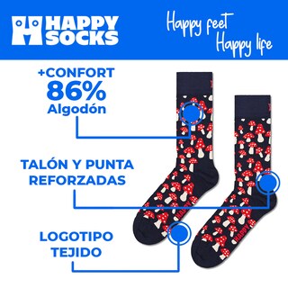 Foto 4 | Calcetines Happy Socks Diseño Hongos Unisex