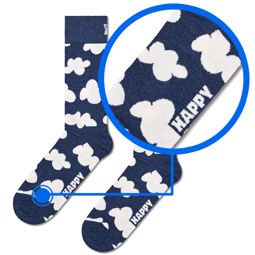 Foto 4 pulgar | Calcetines Happy Socks Diseño Nubes Unisex