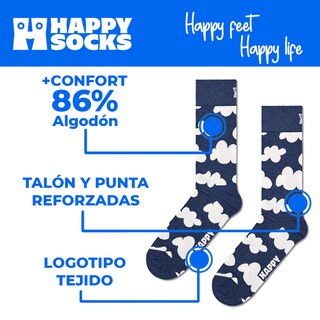 Foto 4 | Calcetines Happy Socks Diseño Nubes Unisex