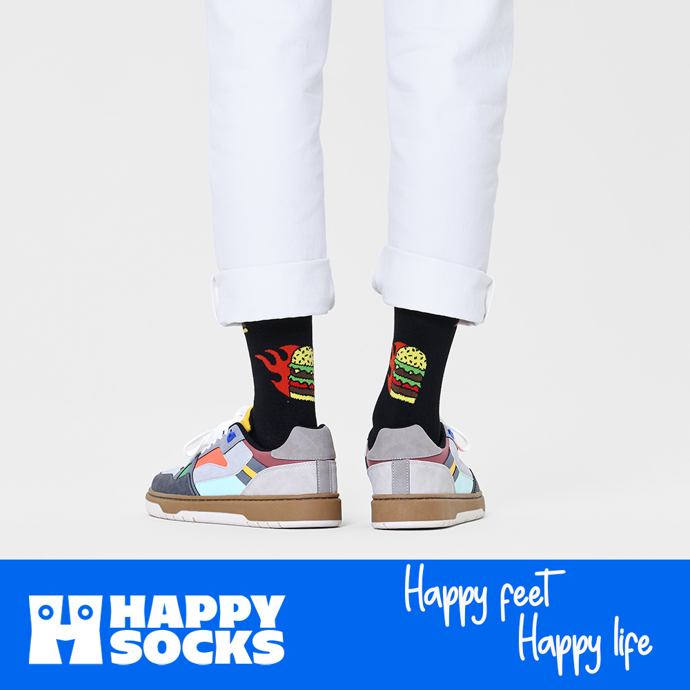 Foto 7 pulgar | Calcetines Happy Socks Diseño Flaming Burger Unisex