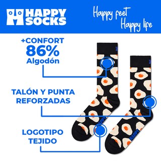 Foto 4 | Calcetines Happy Socks Diseño Sunny Side Up (huevo Estrellado)