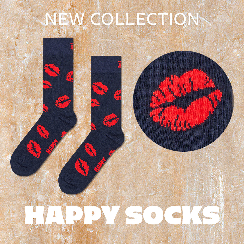 Foto 6 | Calcetines Happy Socks Diseño Labios Kisses Multicolor Unisex
