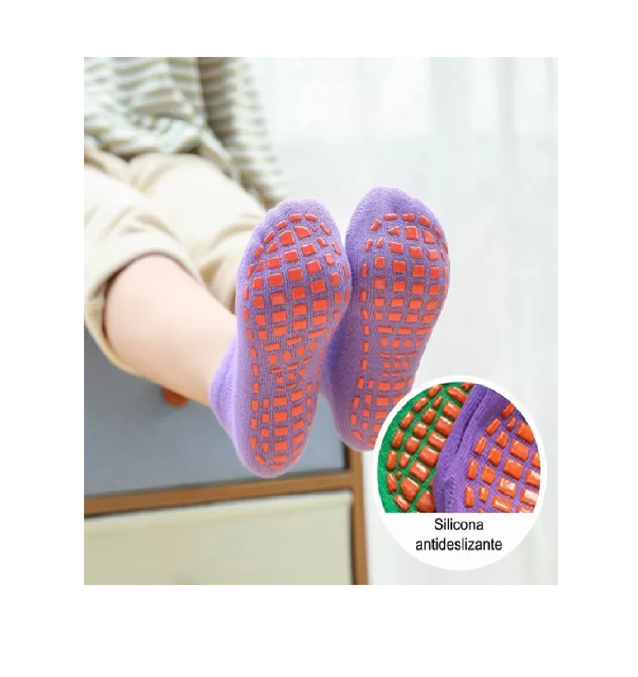 Foto 4 pulgar | Calcetines Antideslizantes Belug Multicolor para Niños de 1-12 Años 5 Pares