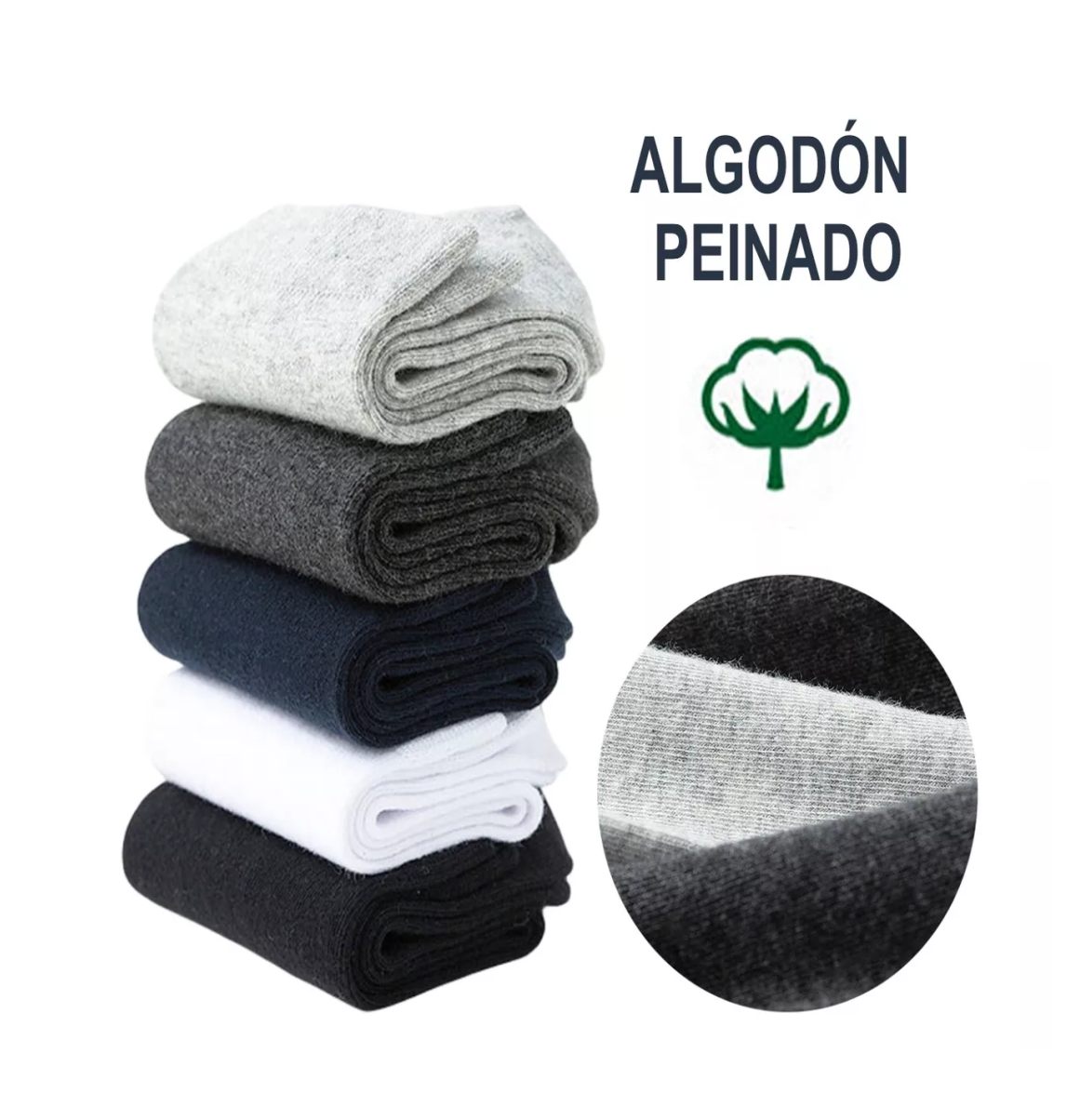 Foto 4 pulgar | Calcetas Deportivas Belug Negras 100% Algodón 10 Pares para Hombre