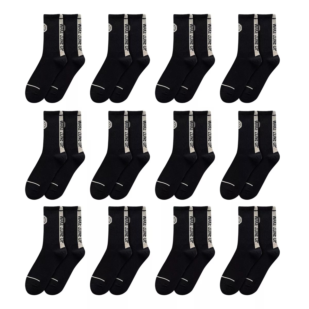 12 Pares Calcetas Y Calcetines Calceta Deportiva Hombre Eo Safe Imports  Esi-15796 Negro $639