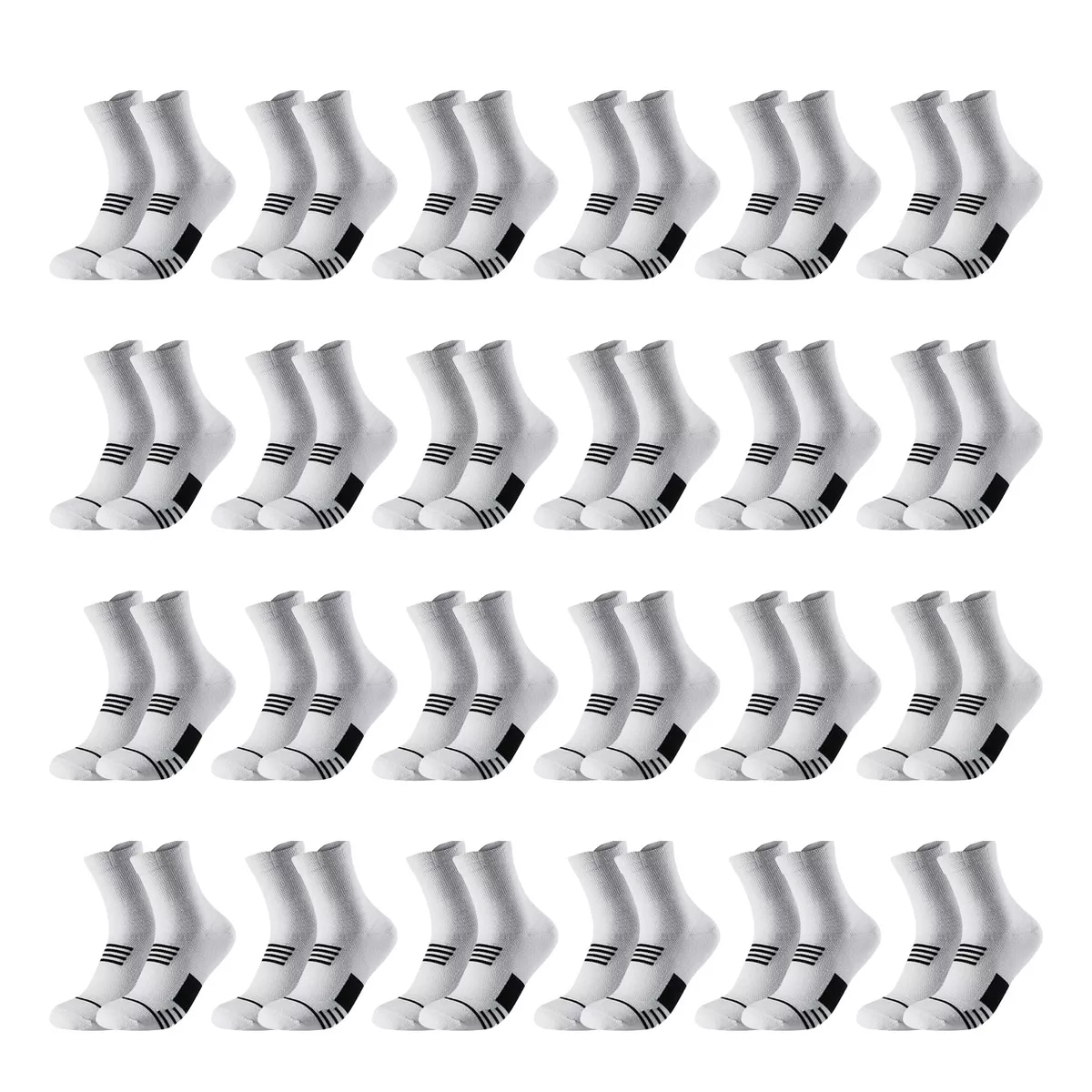 24 Pares Calcetines Deportiva Eo Safe Imports Esi-15790 Blanco $656