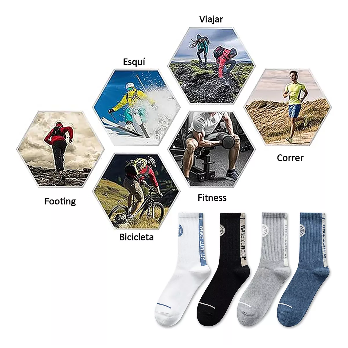 Foto 3 pulgar | Calcetas Y Calcetines Eo Safe Imports  Esi-17330 Multicolor 12 Pares