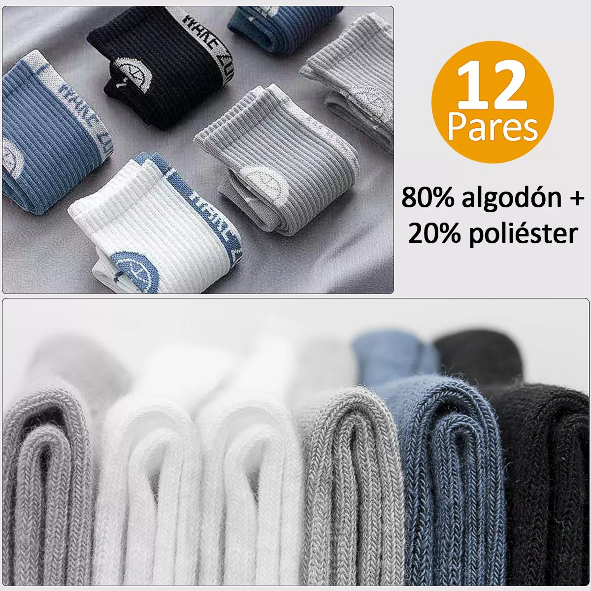 Foto 4 pulgar | Calcetas Y Calcetines Eo Safe Imports  Esi-17330 Multicolor 12 Pares