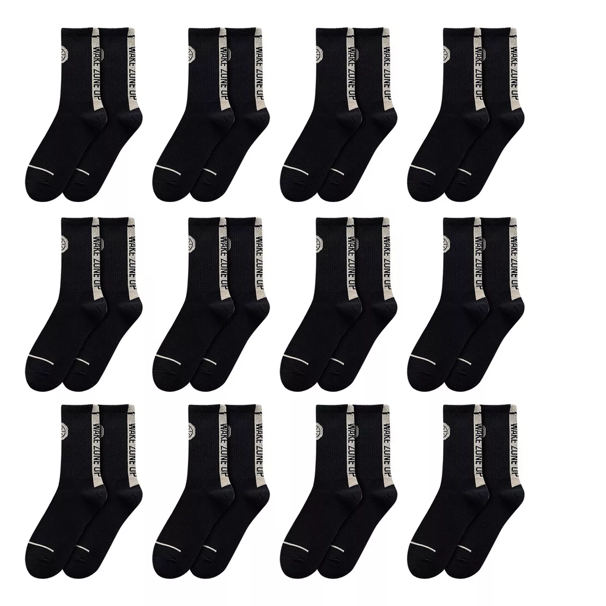 Calcetines Deportivos Eo Safe Imports Esi-17331 Negros para Hombre 12 Pares