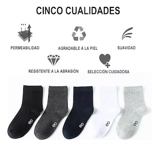Foto 2 | Calceta Deportiva Hombre 100% Algodón 10 Pares Eo Safe Imports Esi-17327-1 Multicolor