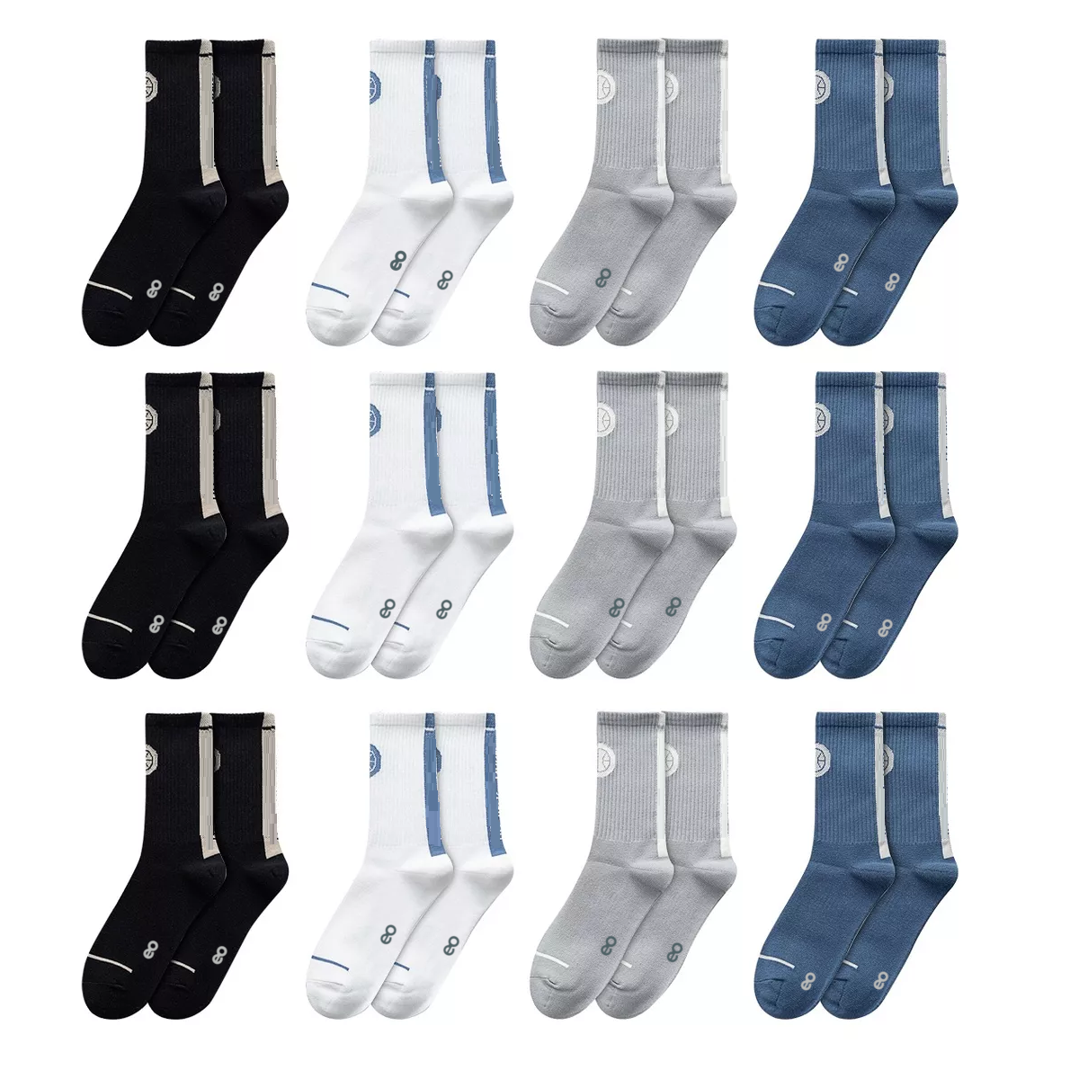 Foto 1 | 12 Pares Calcetas Y Calcetines Deportiva Hombre Eo Safe Imports Esi-17330-1 Multicolor