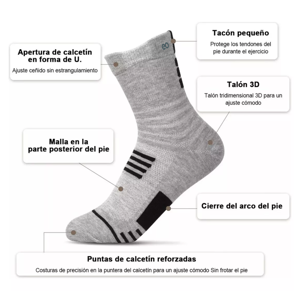 Foto 4 pulgar | Set 12pares De Calcetas Deportivas Eo Safe Imports Esi-14674-1 Multicolor