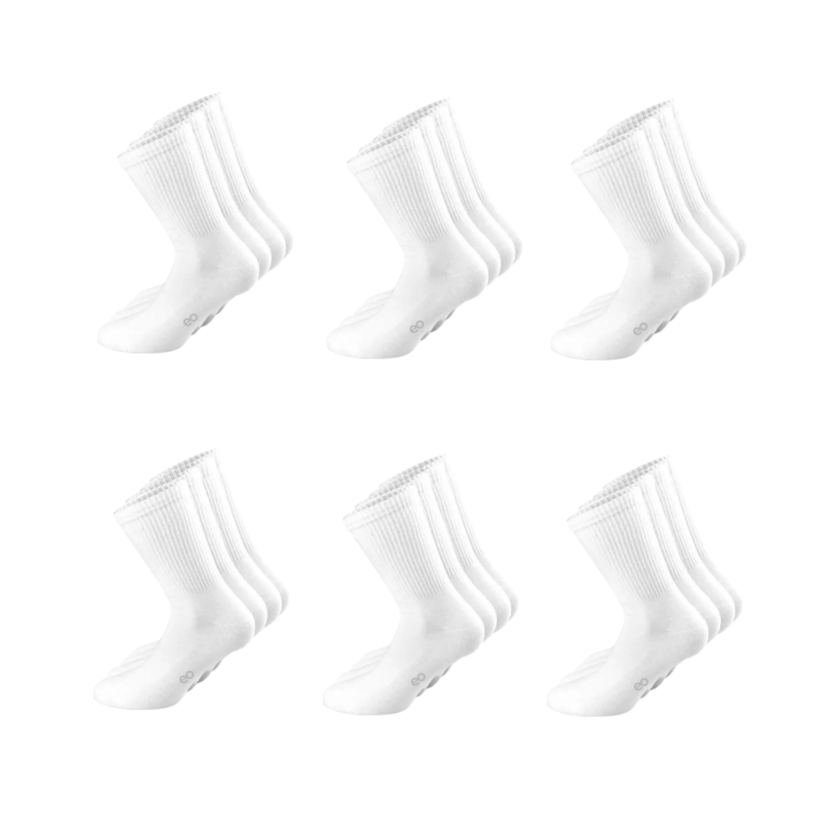 Calceta Deportiva Hombre Paquete 12 Pares Eo Safe Imports Esi-14671-1 Blanco
