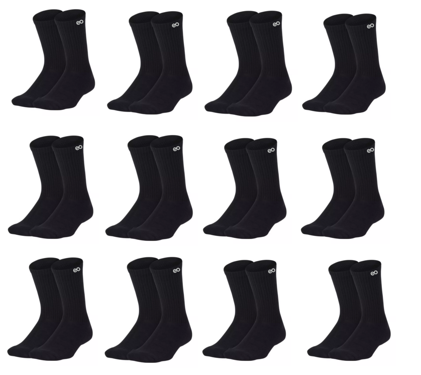 Foto 1 | Language Calceta Deportiva Hombre Paquete 12 Pares Unitalla Eo Safe Imports Esi-14672-1 Negro