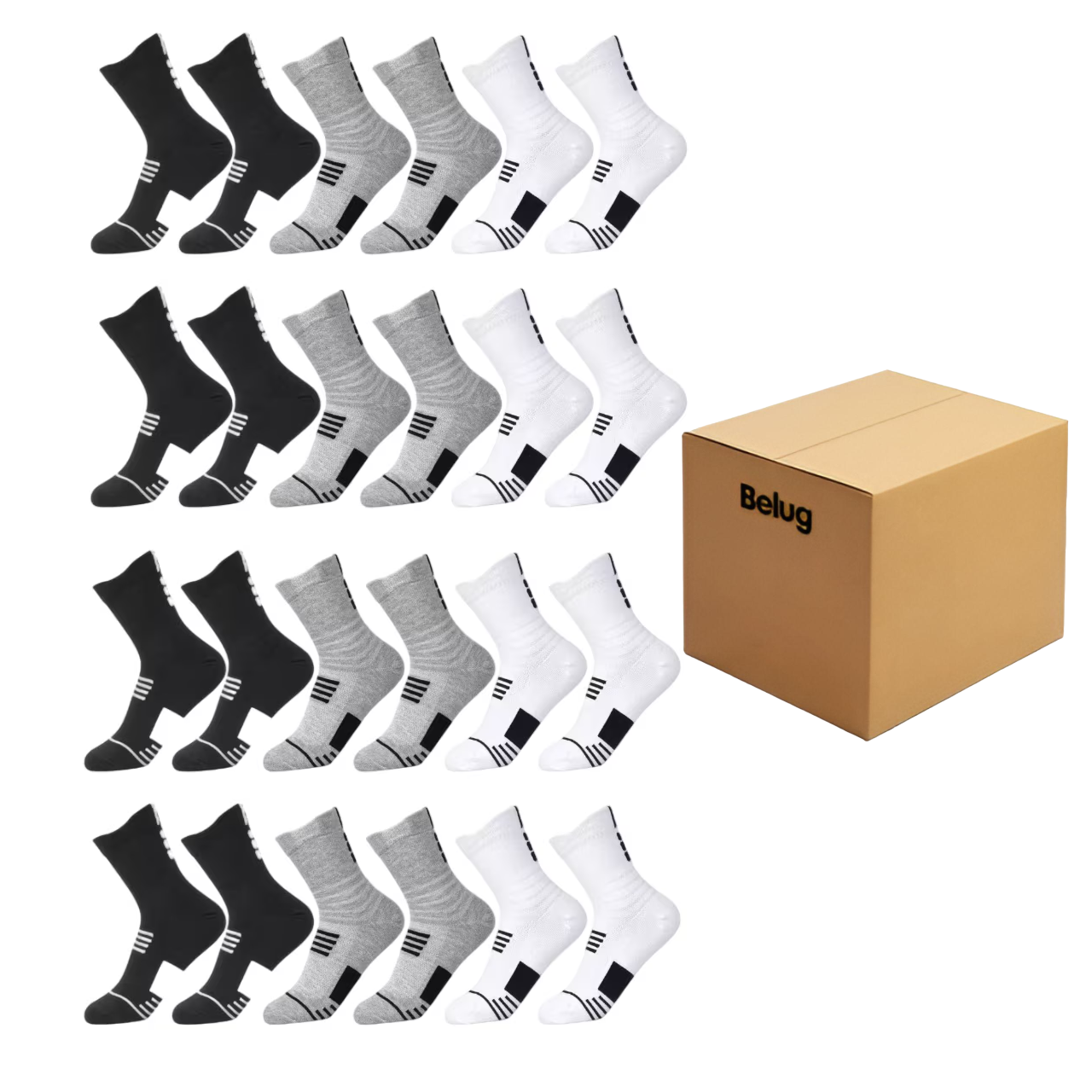 Calceta Deportiva Belug De Algodón 12 Pares