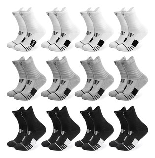 Foto 1 | Calceta Deportiva Hombre 100% Algodón 12 Pares, Color Mezclado