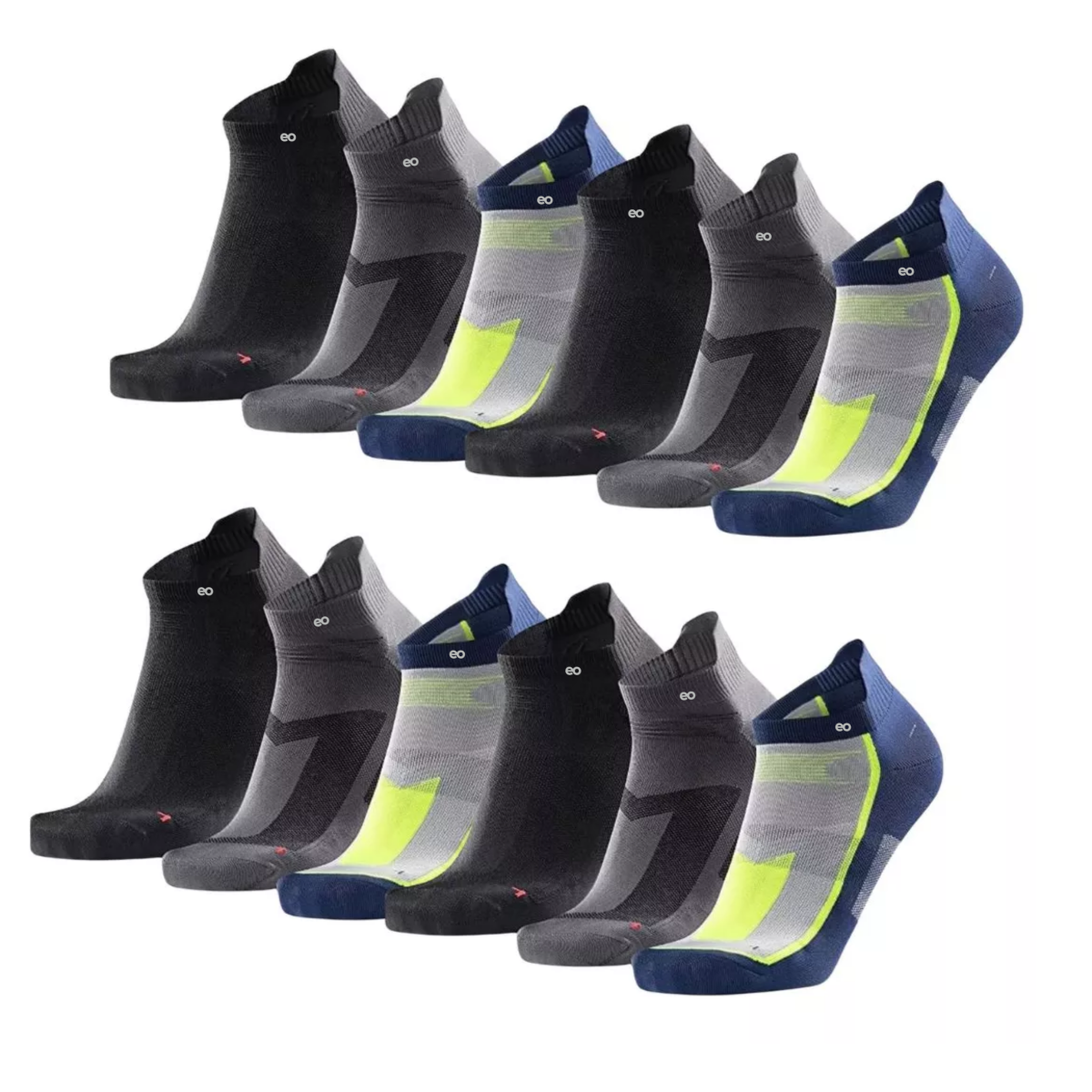 Foto 1 | 12 Pares Calcetines Deportivos Acolchados Antiampollas Unitalla Eo Safe Imports Esi-15942-1 Multicolor