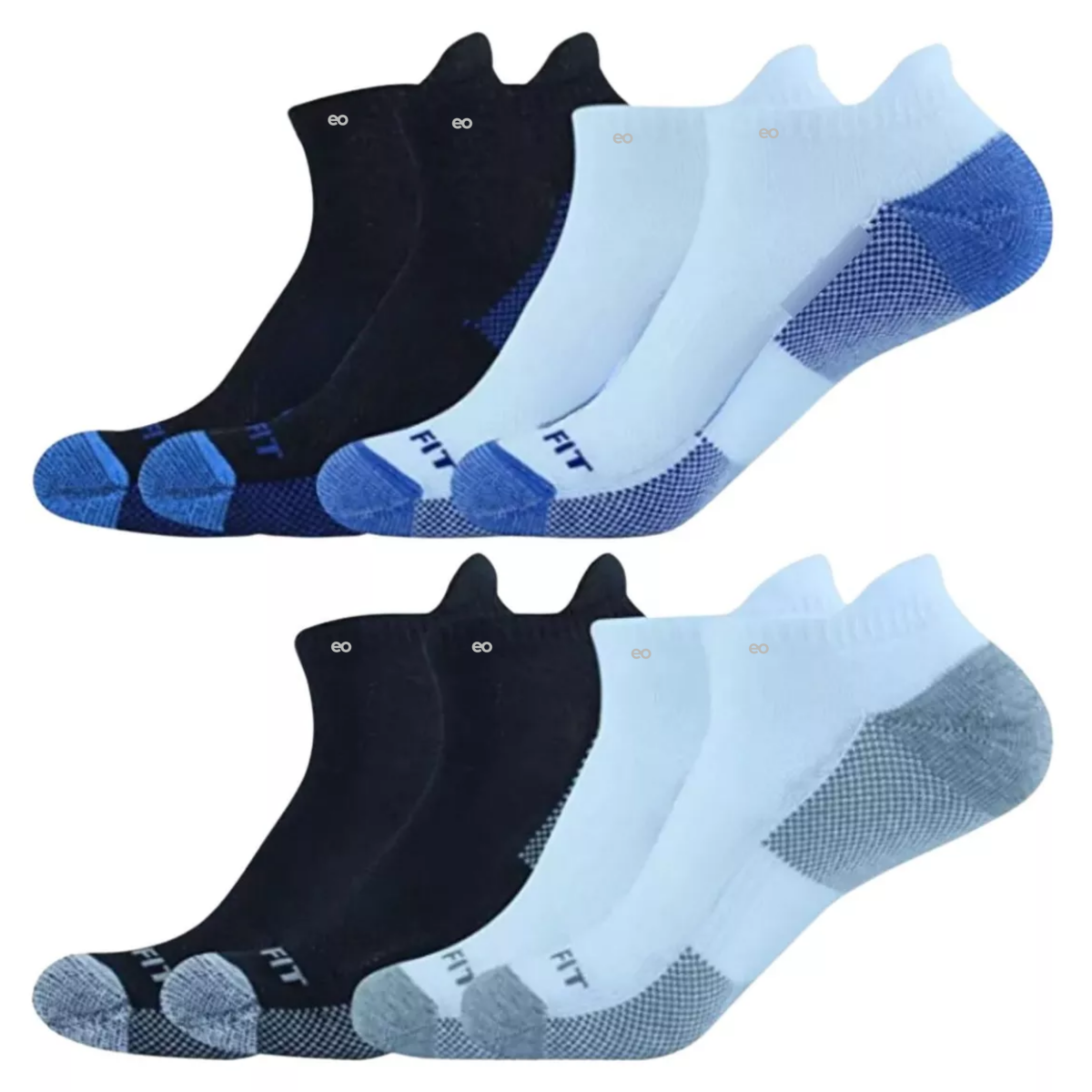 Foto 3 pulgar | 12 Pares Calcetines Deportivos Acolchados Antiampollas Unitalla Eo Safe Imports Esi-15942-1 Multicolor