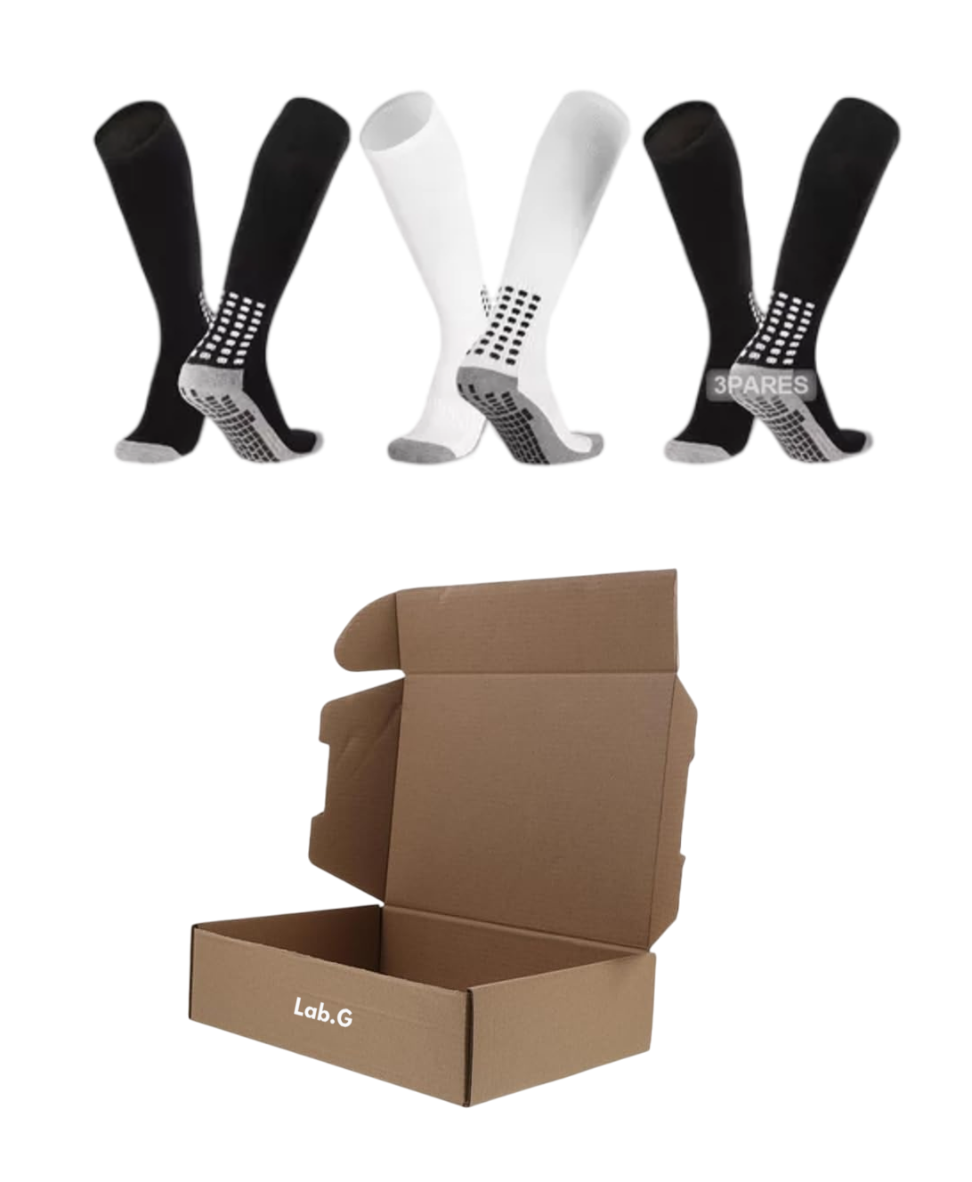 Calcetín Antideslizante Largos Calceta Fútbol Deportivo 3 Pares