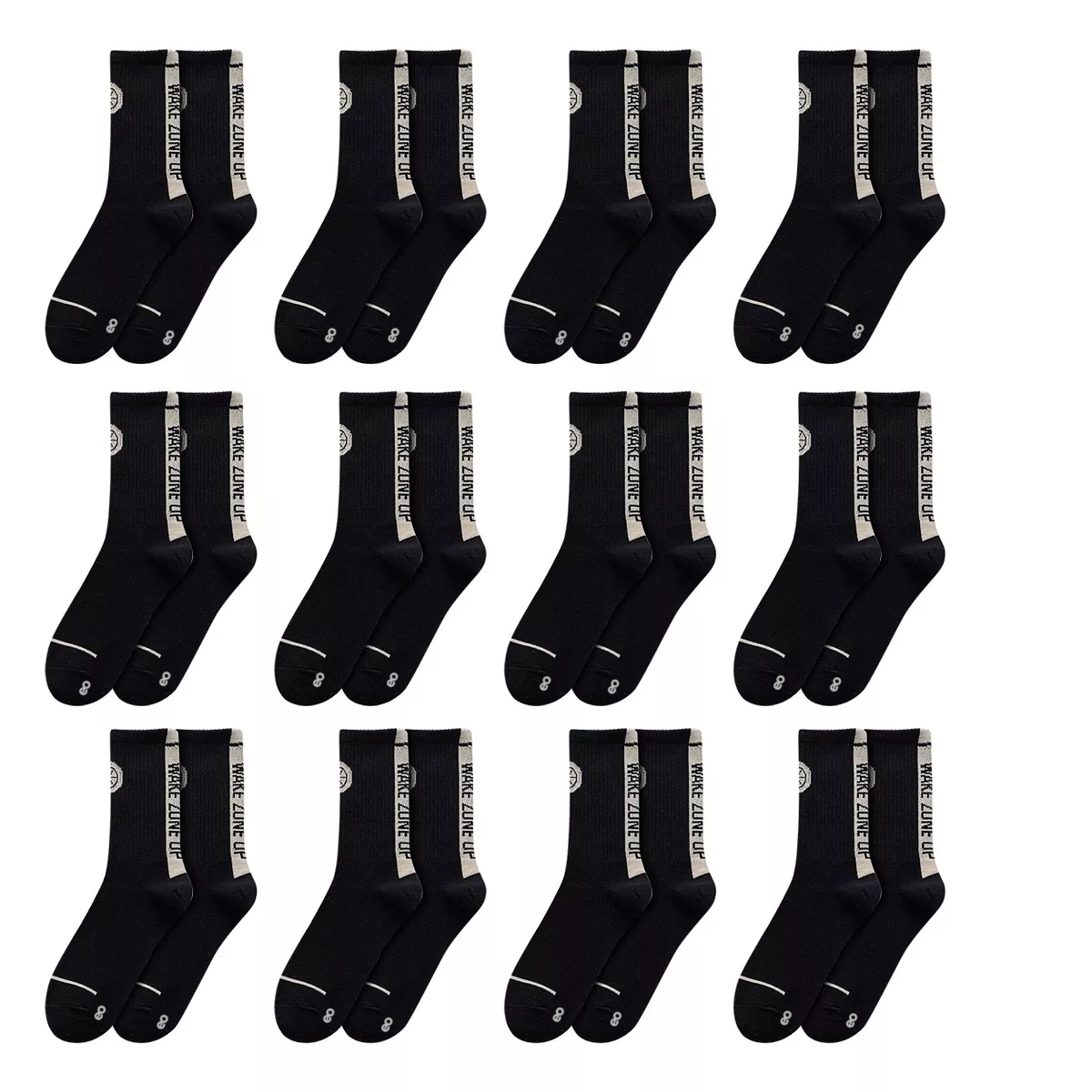 12 Pares Calcetas Y Calcetines Deportiva Hombre Eo Safe Imports Esi-17331-1 Negro