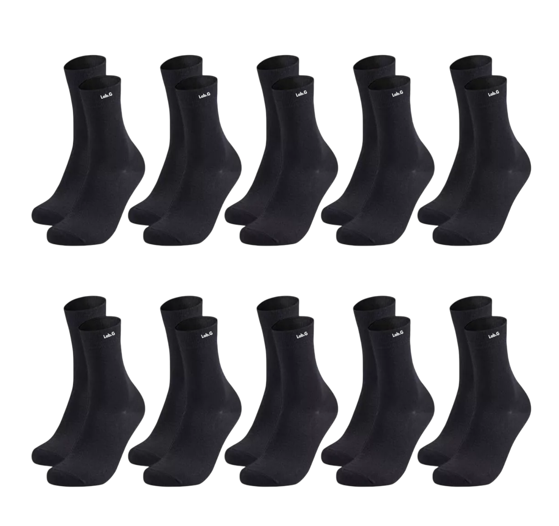 Foto 1 | Calceta Deportiva Lab.g Para Hombre 100% Algodón 10 Pares Negro