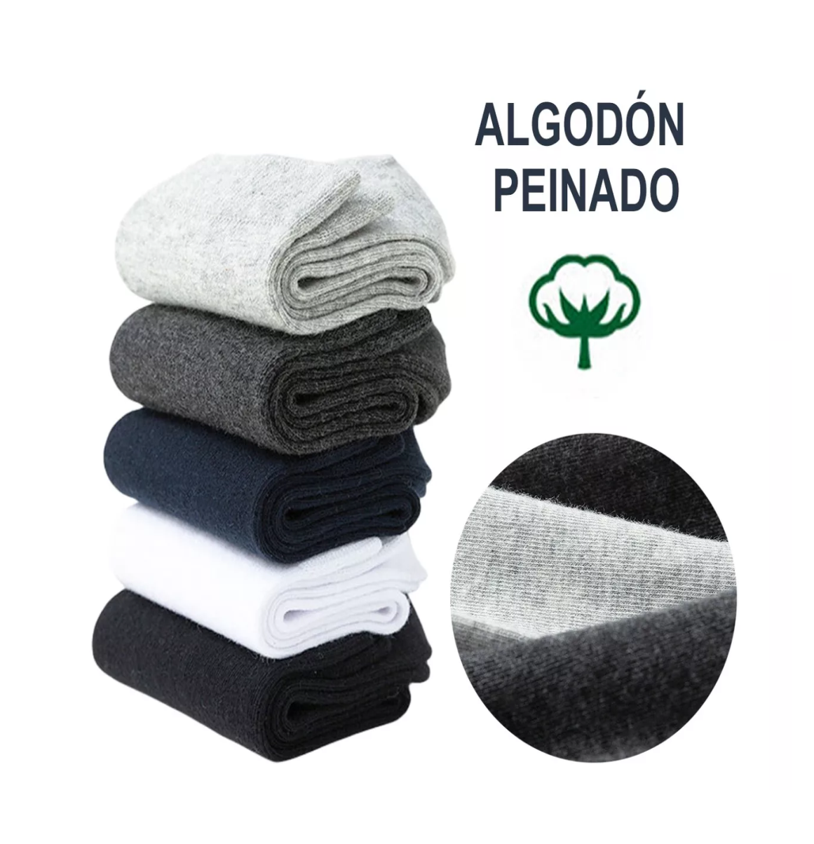 Foto 3 | Calceta Deportiva Lab.g Para Hombre 100% Algodón 10 Pares Negro