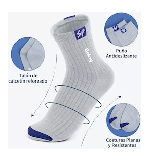 Foto 2 | Calceta Deportiva Hombre 100% Algodón Unisex 10 Pares, Belug Combinación De Colores