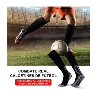 Foto 5 | Calcetín Antideslizante Belug Largos Calceta Fútbol Deportivo 3 Par, Negro