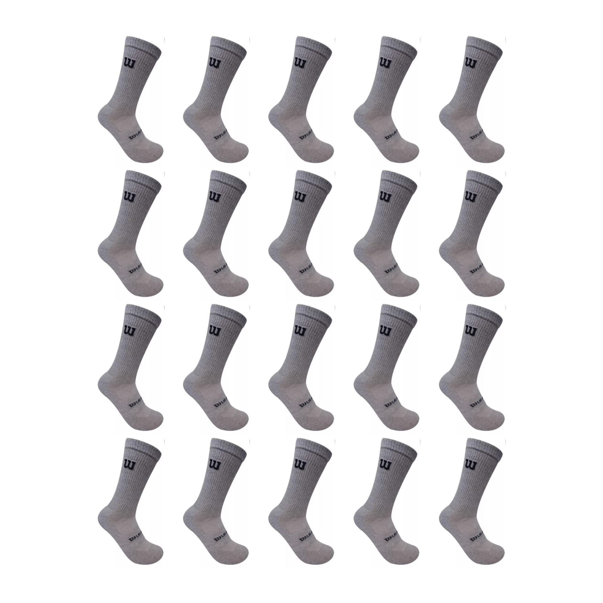 Foto 2 | 20 Pares De Calceta Quarter Para Hombre Afelpado, Wilson, Color Gris