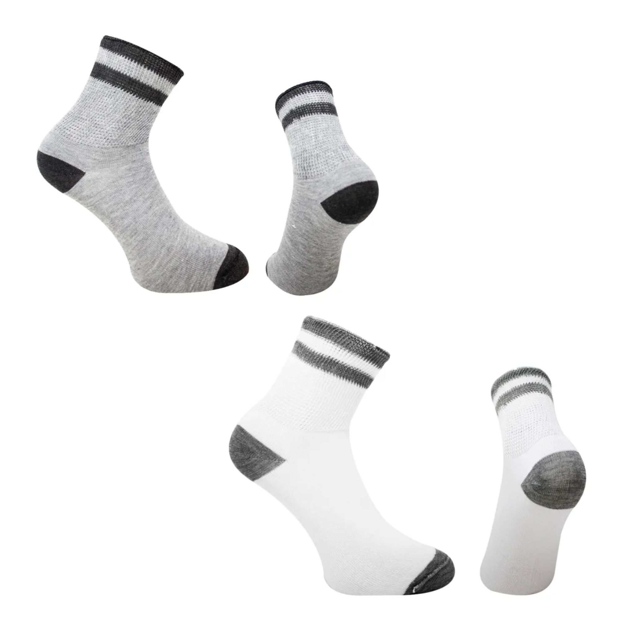 Foto 1 | 12 Pares Calceta Quarter Para Hombre, Pie Diabetico,wilson, Color Blanco Y Jaspe