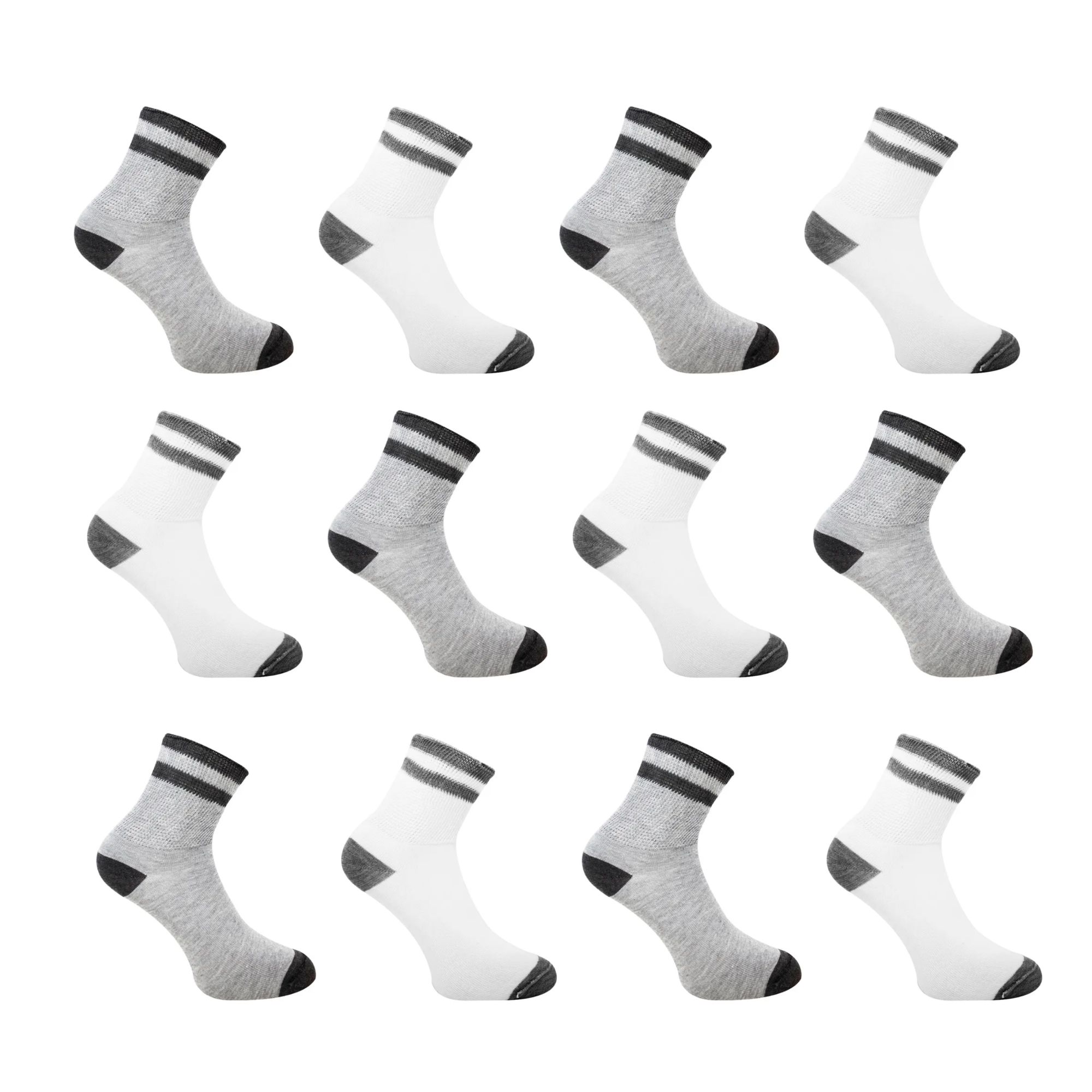 Foto 3 pulgar | 12 Pares Calceta Quarter Para Hombre, Pie Diabetico,wilson, Color Blanco Y Jaspe