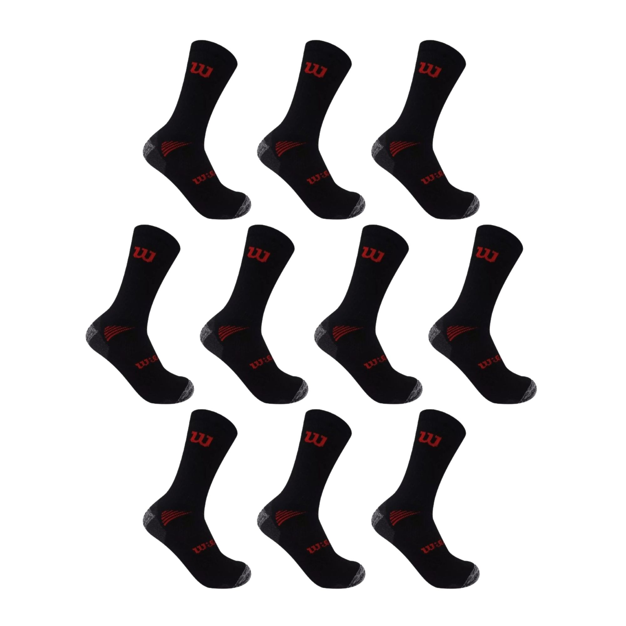 Foto 3 pulgar | 10 Pares Calceta Quarter Hombre Afelpado, Wilson, Color Negro Con Blanco