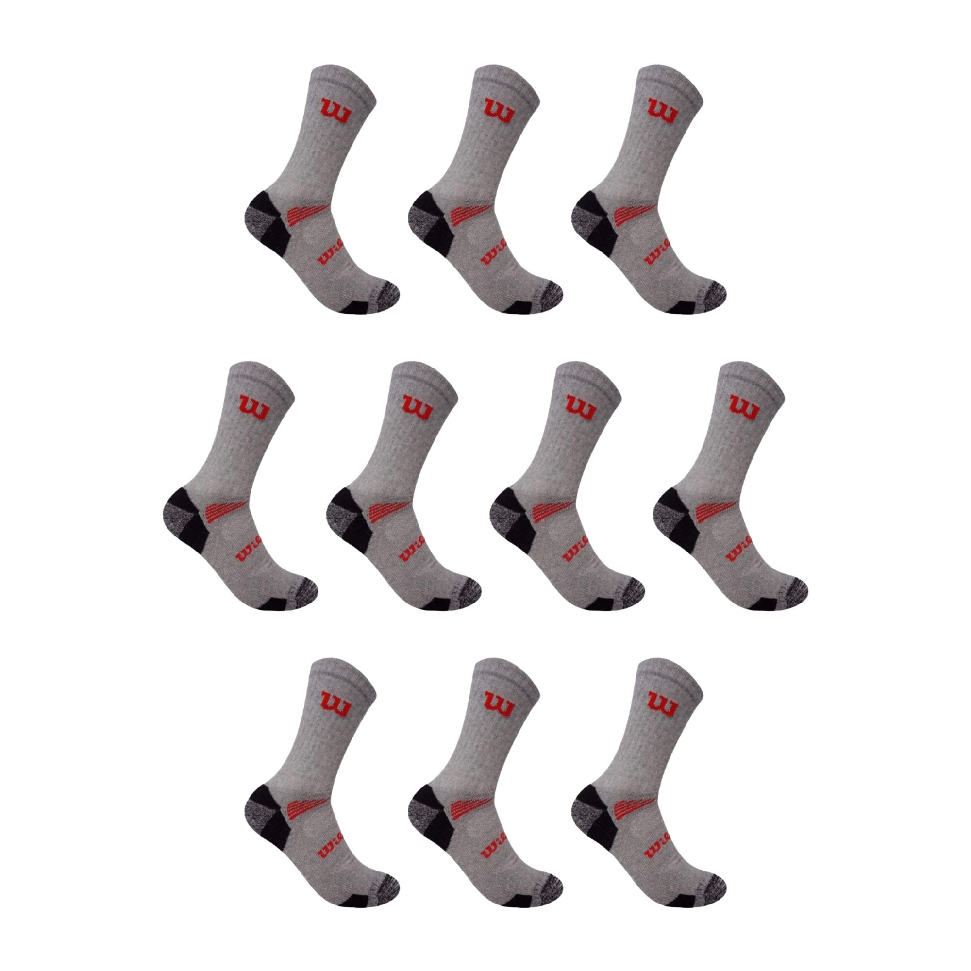 Foto 3 pulgar | 10 Pares Calceta Quarter Hombre Afelpado, Wilson, Color Gris Con Negro