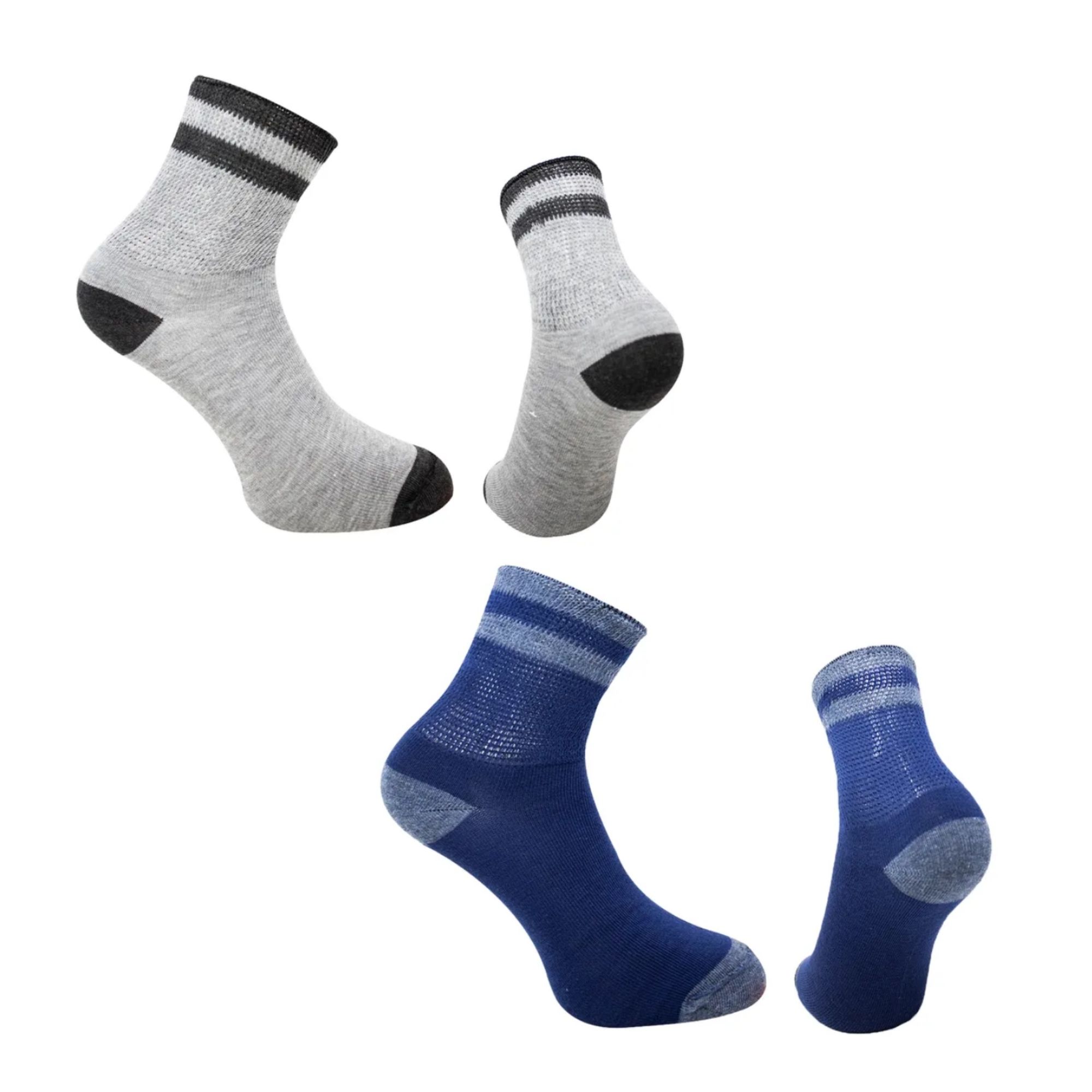 Foto 1 | 12 Pares Calceta Quarter Para Hombre, Pie Diabetico, Wilson, Color Jaspe Y Marino