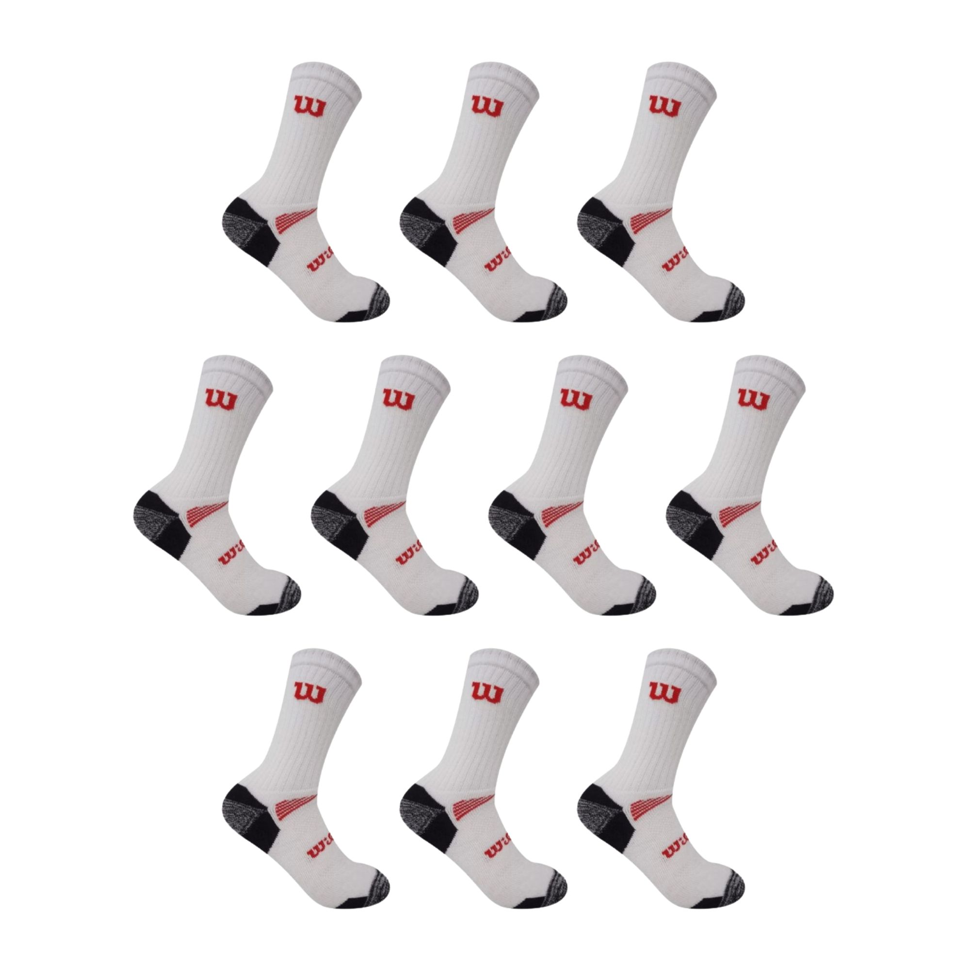 Foto 3 pulgar | 10 Pares Calceta Quarter Hombre Afelpado, Wilson, Color Blanco Con Negro