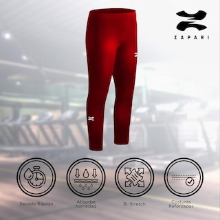 Foto 2 | Zapari Licra Deportiva Larga Interior Para Niño Mallas Deportivas Para Hombre. Leggins De Compresió Negro