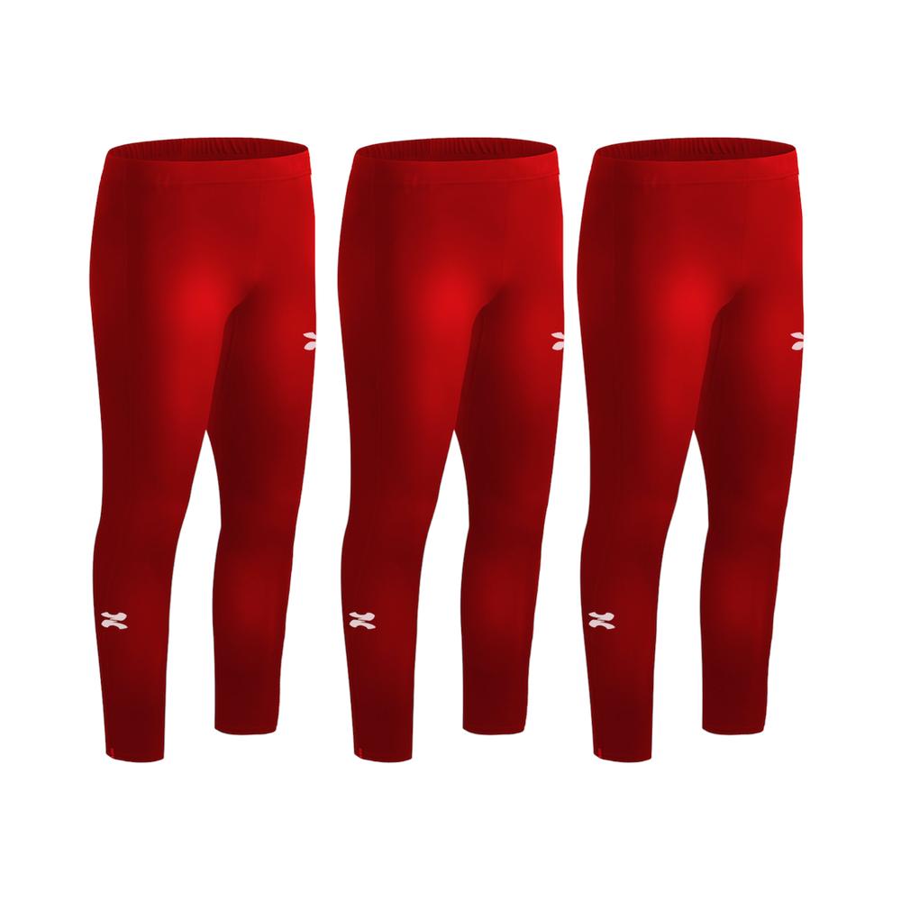 Foto 2 pulgar | Zapari Licra Deportiva Larga Interior Para Niño  Mallas Deportivas Para Hombre. Leggins De Compresió Rojo