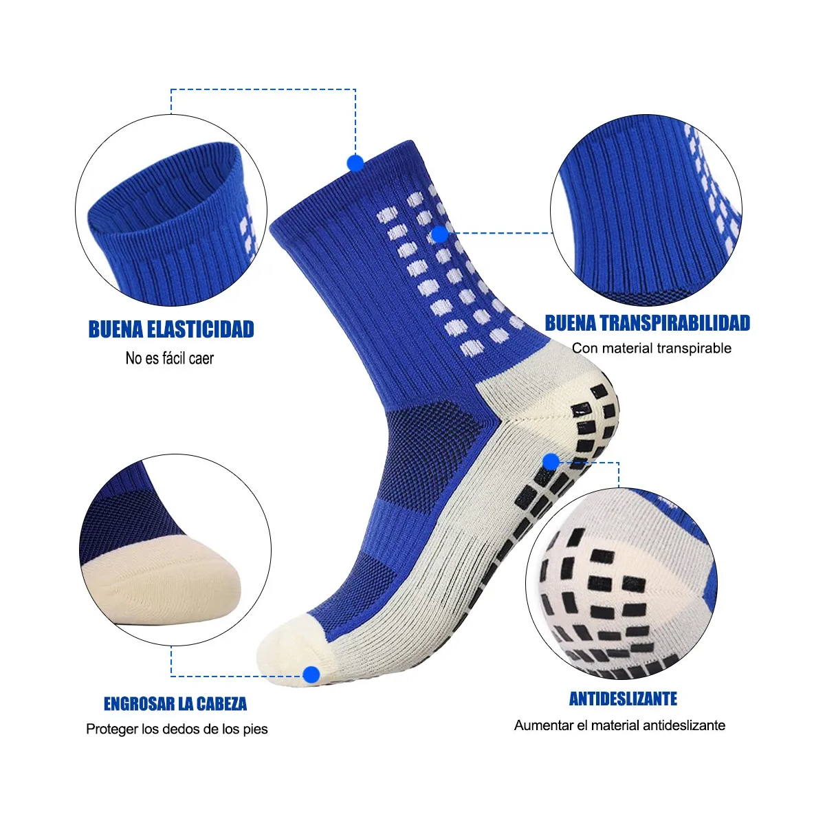 Foto 4 pulgar | Kit 14 Pares Calcetines Futbol Antideslizantes Eo Safe Imports Esi-20248 Multicolor
